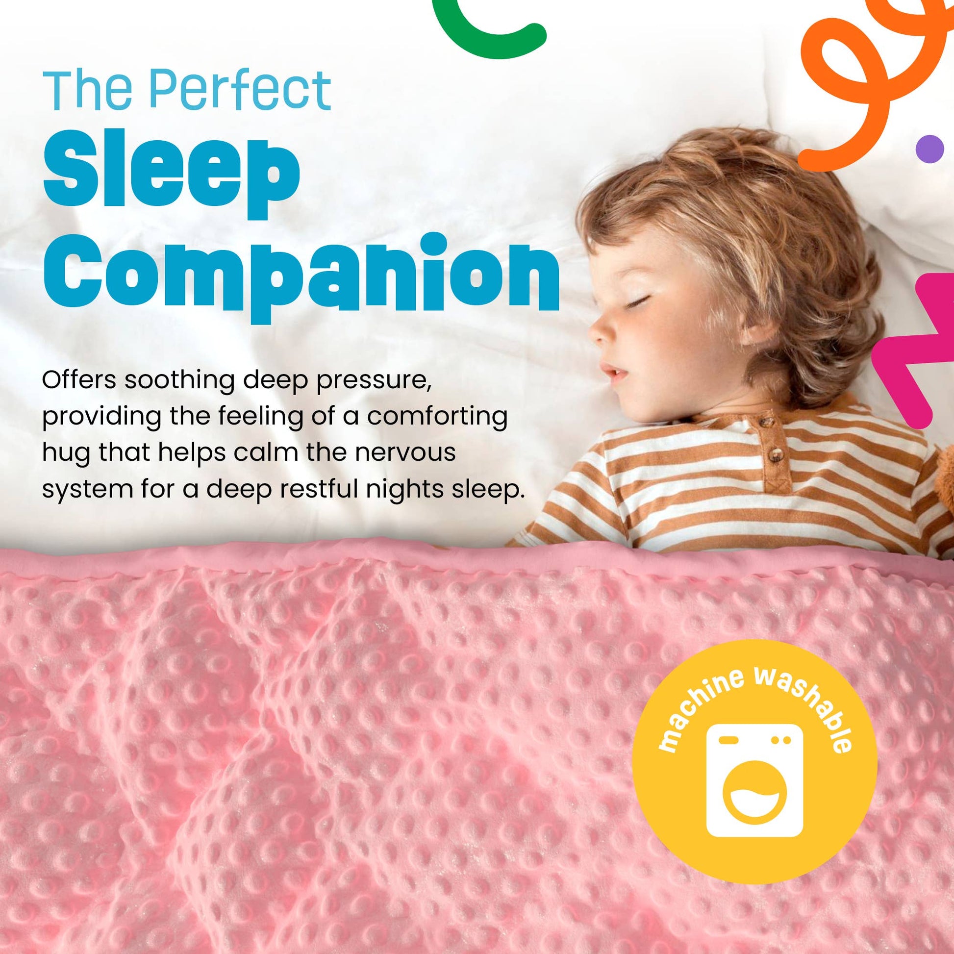 5lb Child's Weighted Blanket - 36" x 48" Dotted Texture Pink