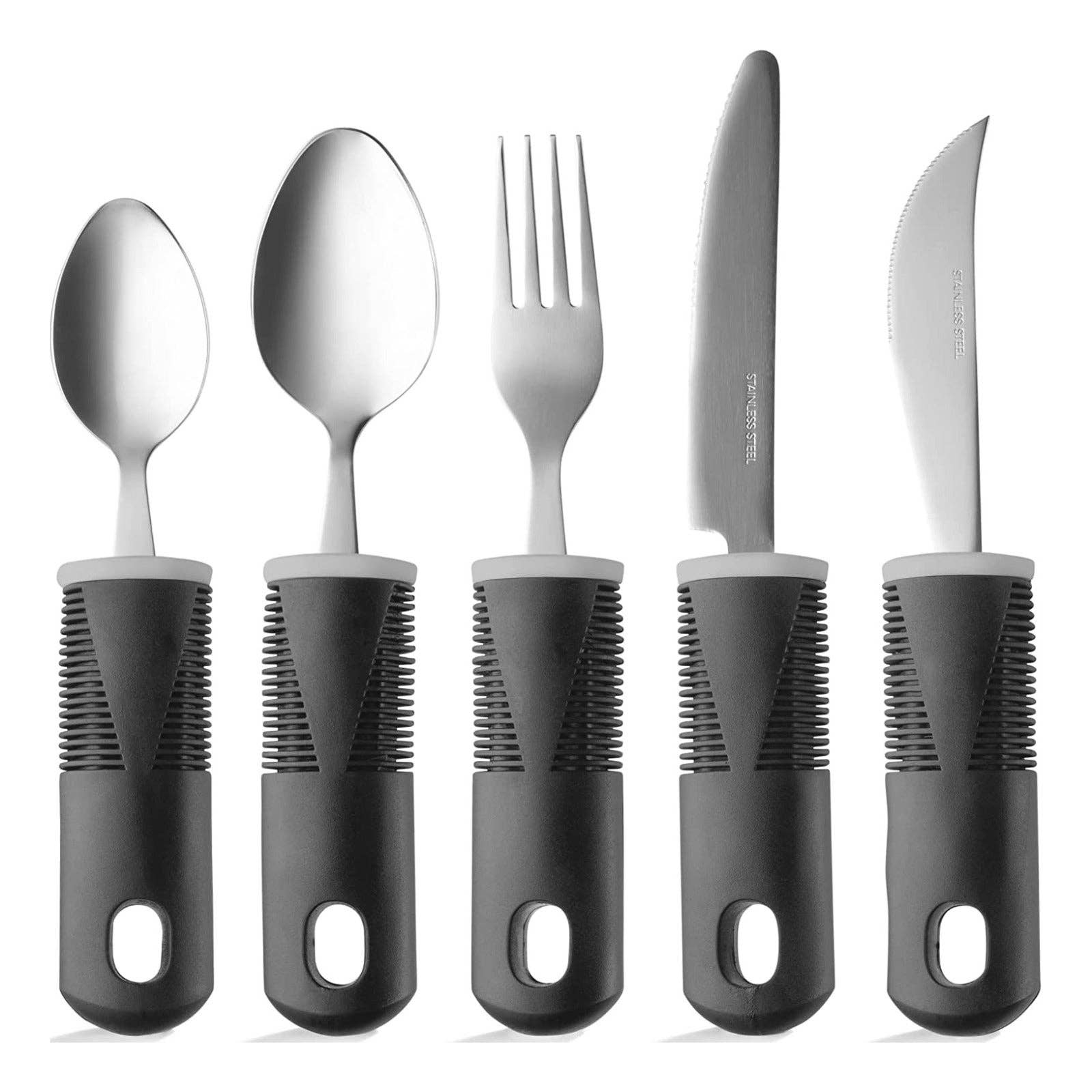 Adaptive Utensils - Arthritis Aid Silverware Set - Black