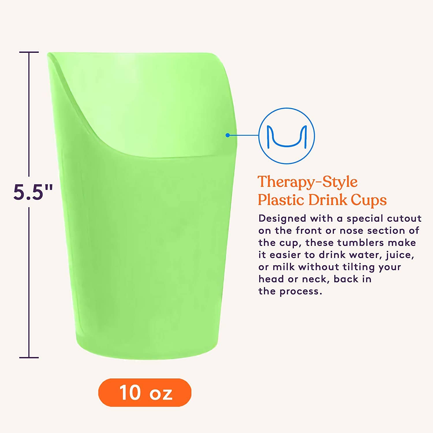 Large Flexible Drinking Cups with Nose Mold Cutout - Pack of 10