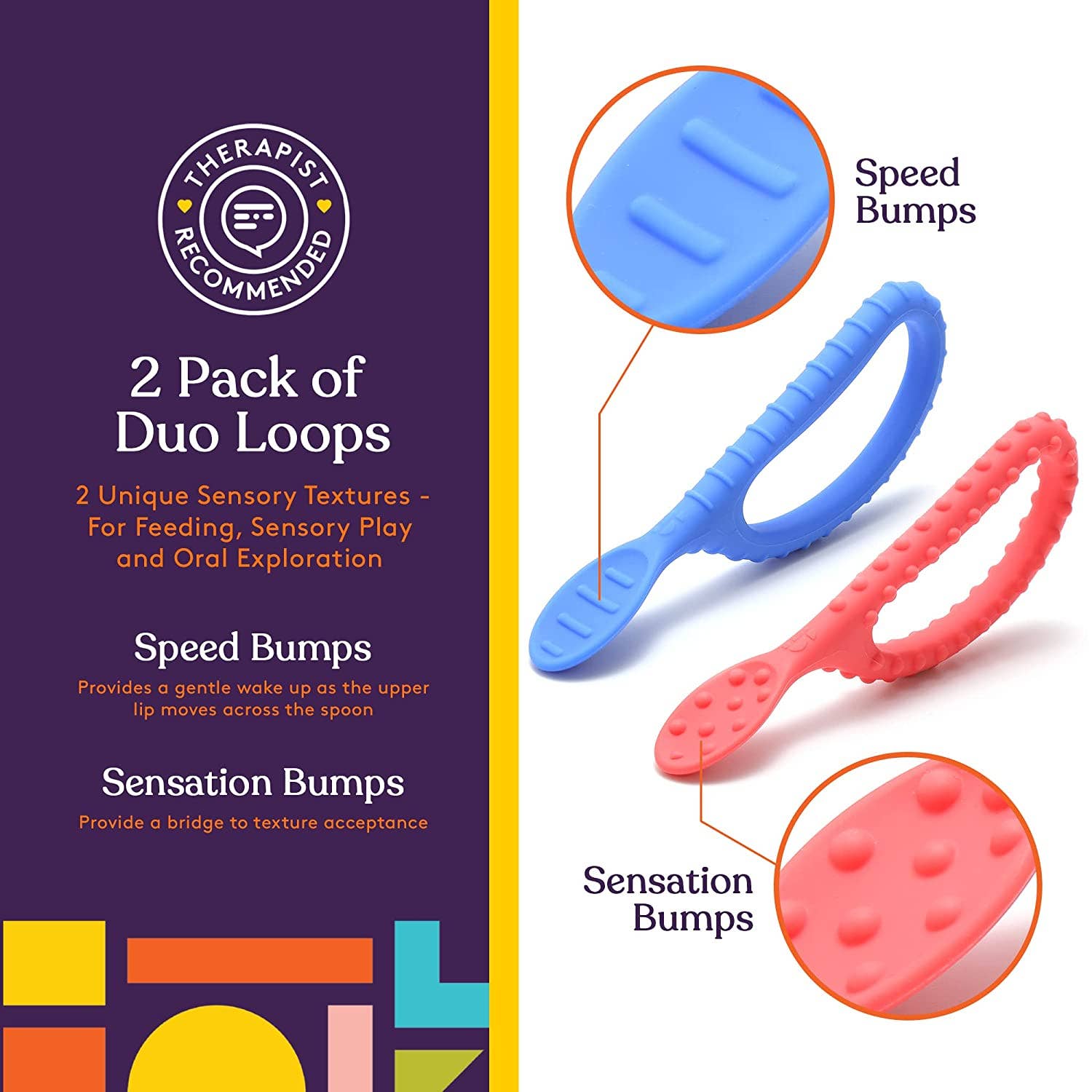 Special Supplies Duo Spoon Loops Oral Motor Therapy Tools, 2 Pack