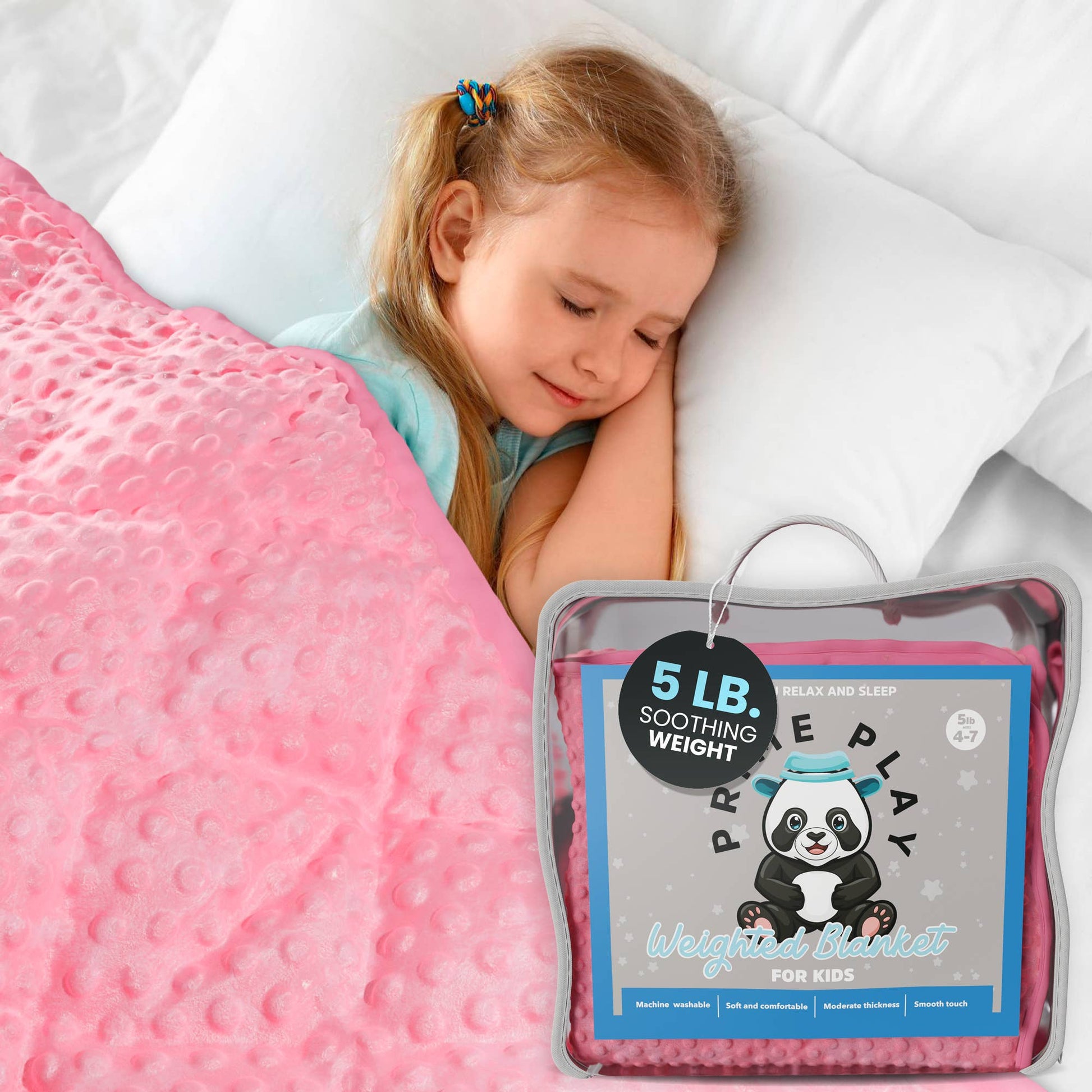 5lb Child's Weighted Blanket - 36" x 48" Dotted Texture Pink