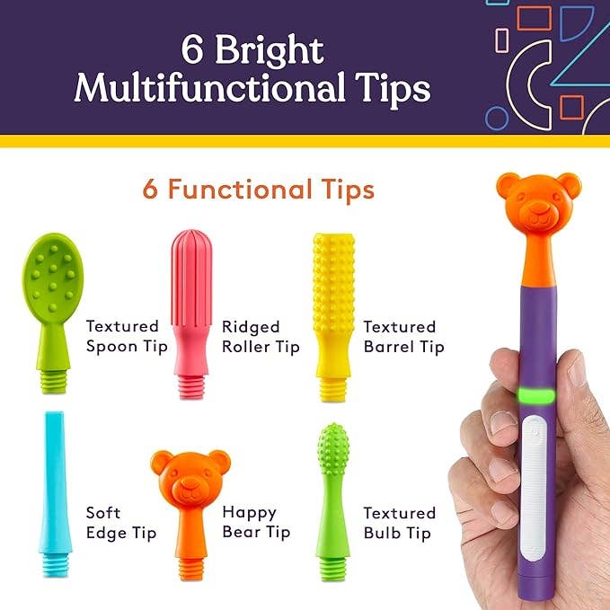 BUZZ BUDDY™ Oral Stimulation Kit with 6 Soft Textured Interchangeable Heads