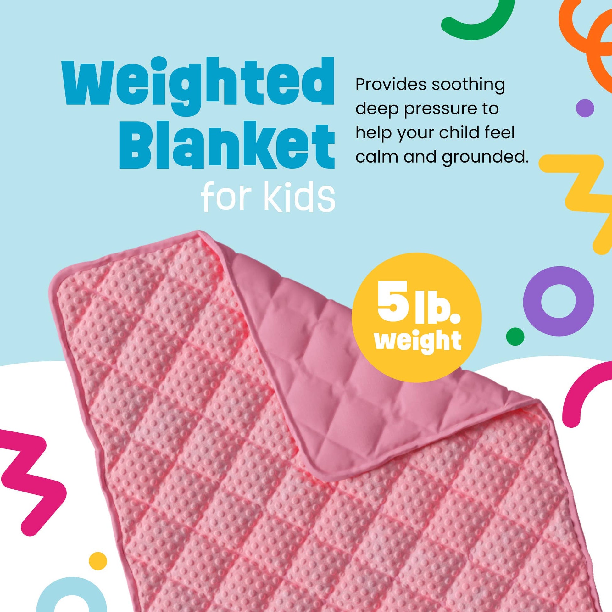 5lb Child's Weighted Blanket - 36" x 48" Dotted Texture Pink
