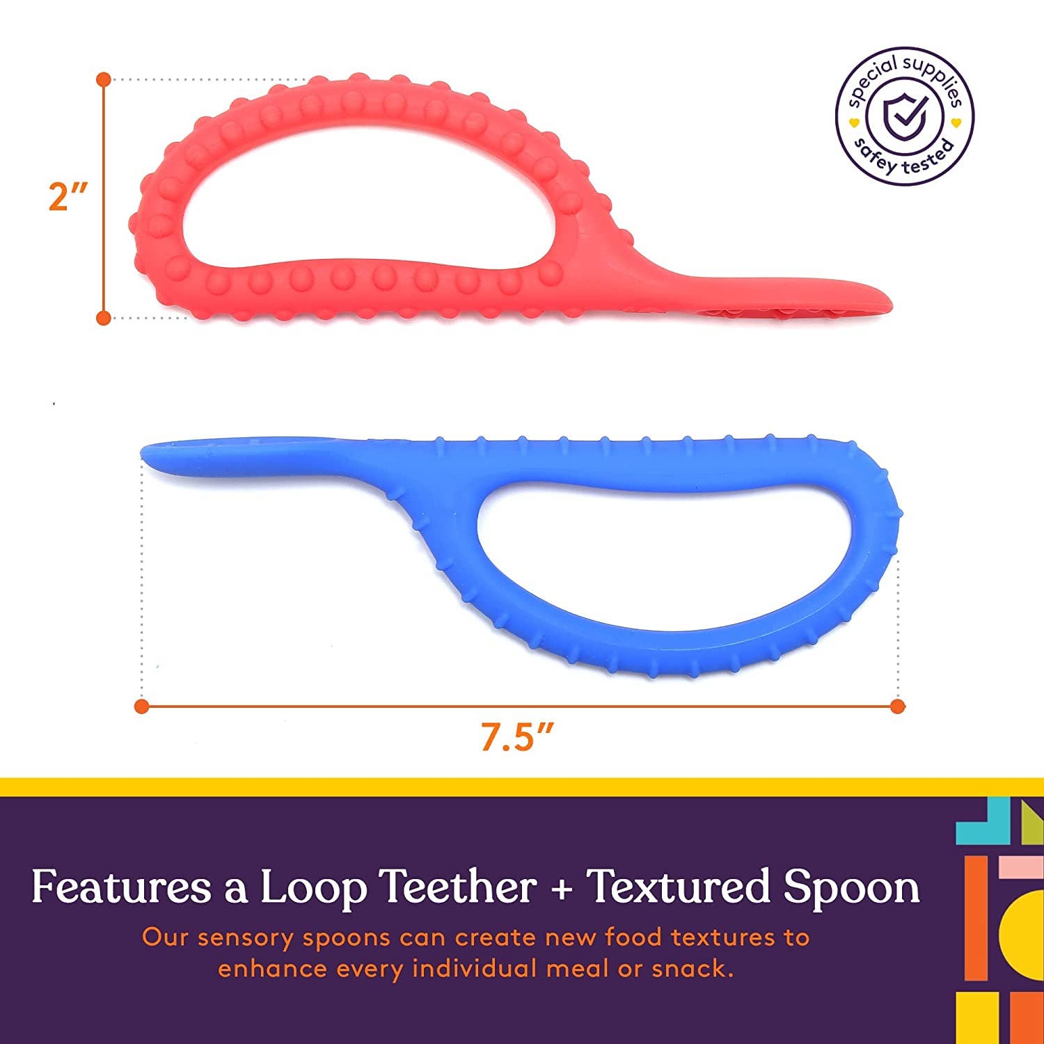 Special Supplies Duo Spoon Loops Oral Motor Therapy Tools, 2 Pack