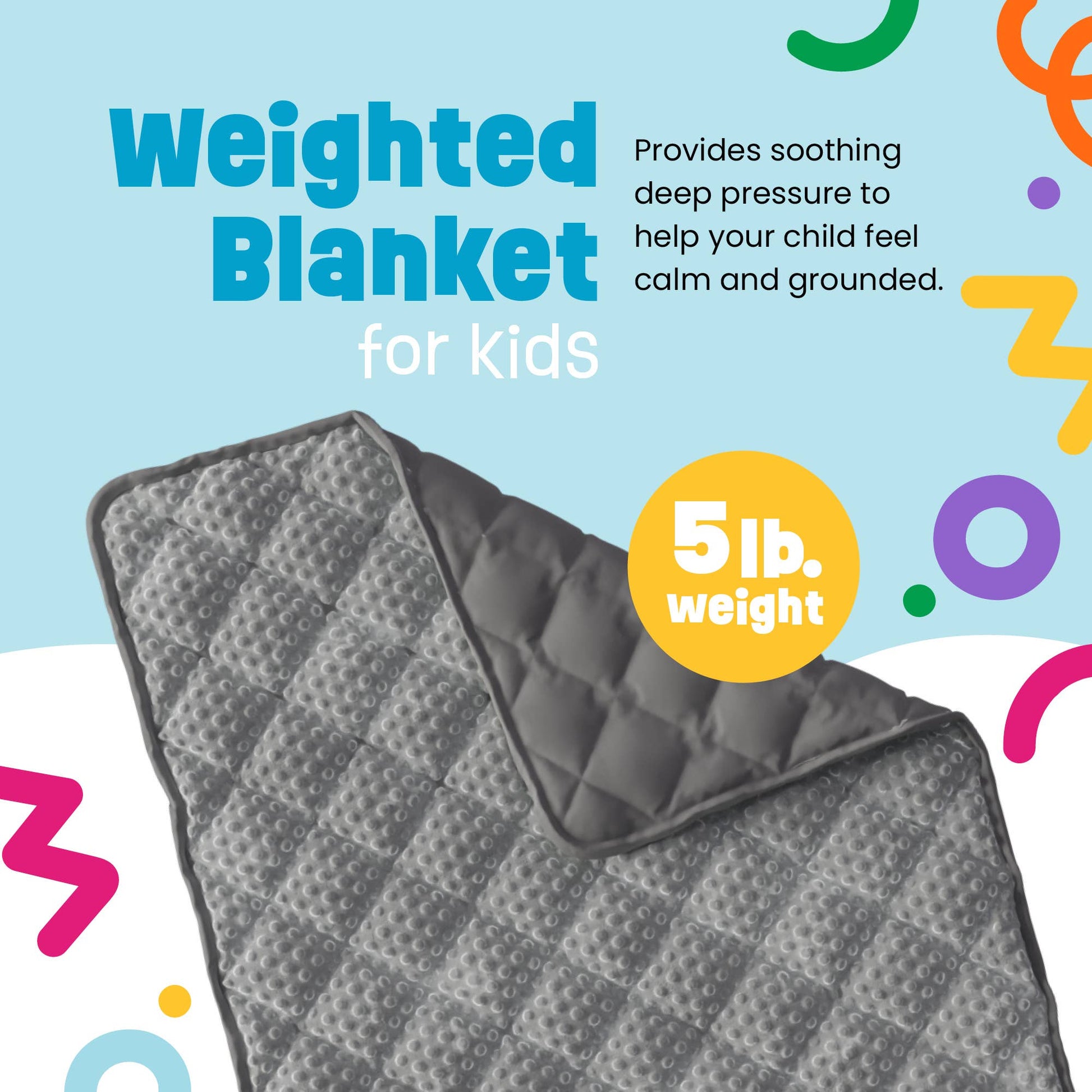 5lb Child's Weighted Blanket - 36" x 48" Dotted Texture GREY