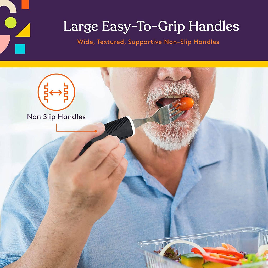 Adaptive Utensils - Arthritis Aid Silverware Set - Black