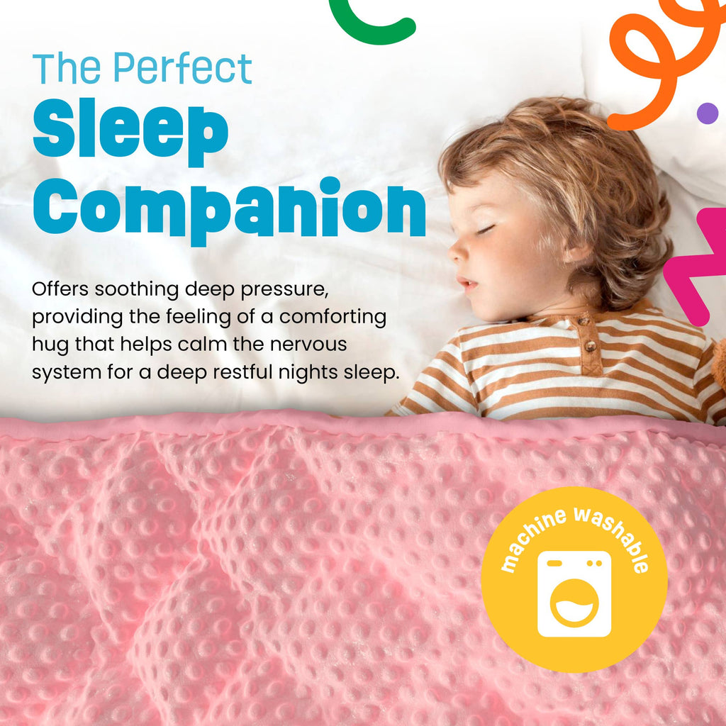 5lb Child's Weighted Blanket - 36" x 48" Dotted Texture Pink