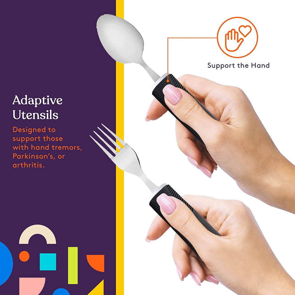 Adaptive Utensils - Arthritis Aid Silverware Set - Black